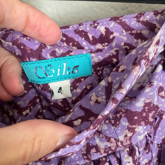 Sika Purple Patterned Midi Skirt - Picture 2 of 5